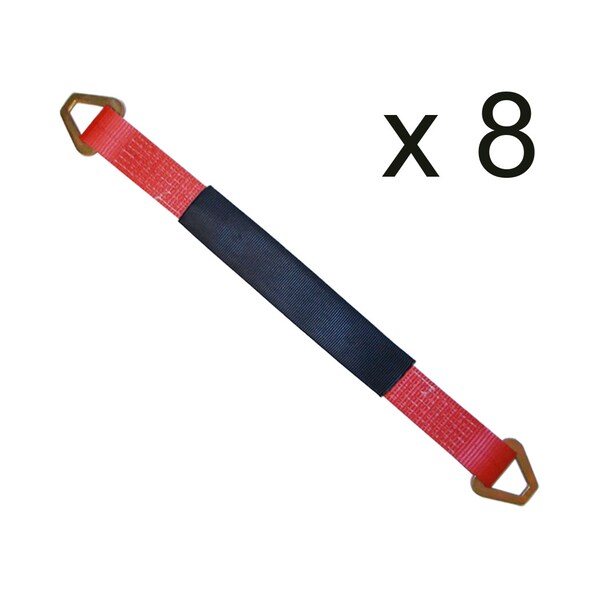 2" x 72" Axle Straps w/ Sleeve & D Rings, WLL: 3, 333 lbs., PK8
